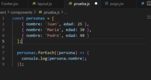 Ejemplo de forEach JavaScript